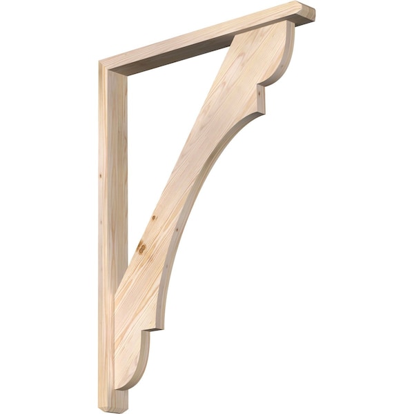 Ekena Millwork Olympic Craftsman Smooth Bracket w/ Offset Brace, Douglas Fir, 3 1/2"W x 30"D x 42"H BKT0402X30X42OLY04SDF - main